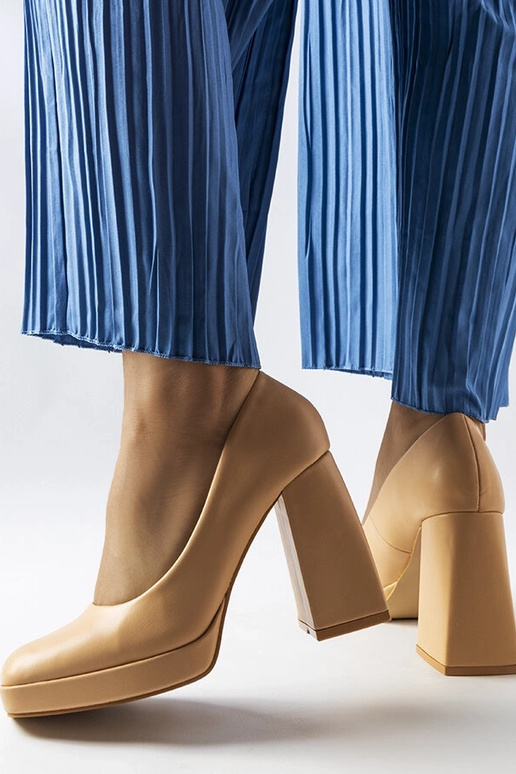 Beige Pumps mit hohem Absatz Mailly