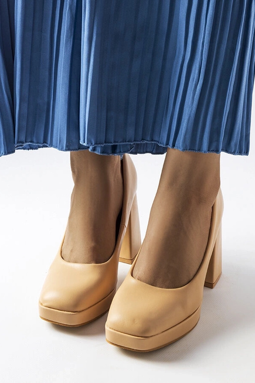 Beige Pumps mit hohem Absatz Mailly