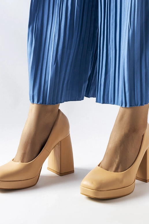 Beige Pumps mit hohem Absatz Mailly