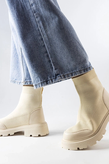 Beige Sockenstiefel Lonte 2