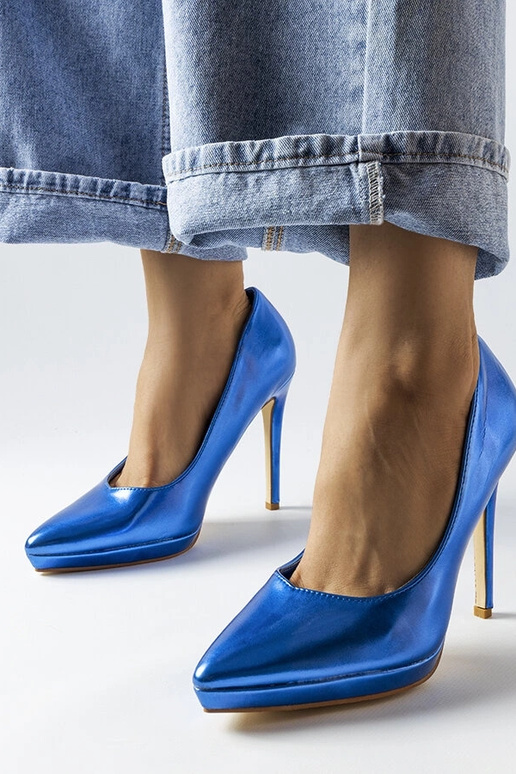 Kristin – Blaue Heels mit Spiegel