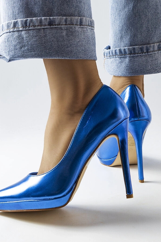 Kristin – Blaue Heels mit Spiegel