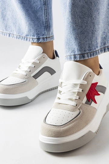 Weiße Sportschuhe mit Kunstwildleder-Einlage Kollins
