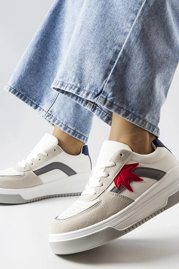 Weiße Sportschuhe mit Kunstwildleder-Einlage Kollins 2
