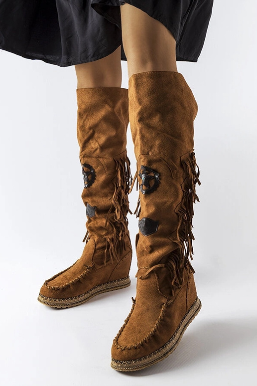 Karamellfarbene Cascia-Keilstiefeletten