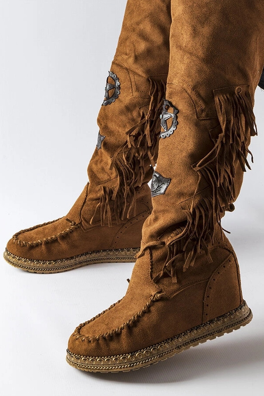 Karamellfarbene Cascia-Keilstiefeletten