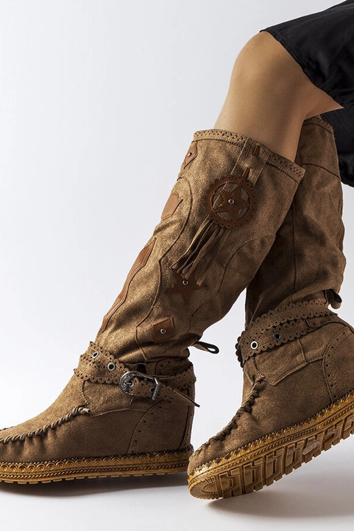 Dunkelbraune Boho-Stiefel Putignano