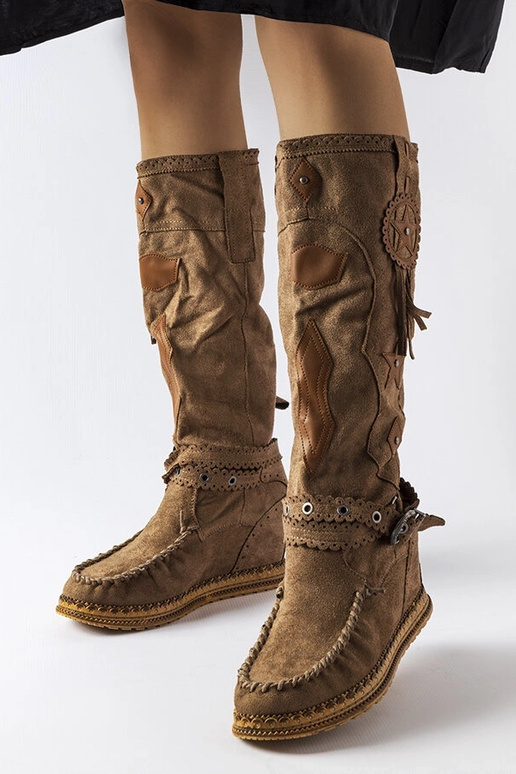 Dunkelbraune Boho-Stiefel Putignano