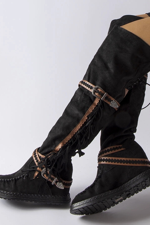 Schwarze Keilstiefeletten Novella