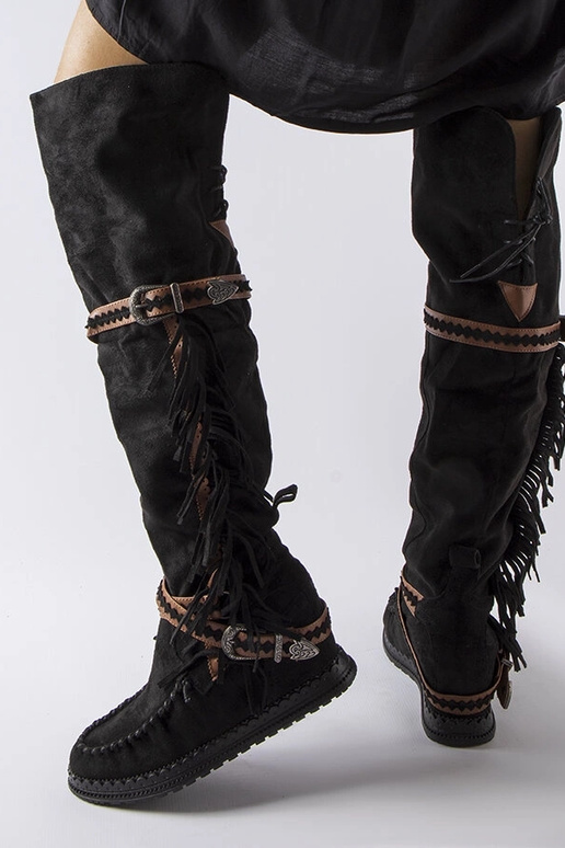 Schwarze Keilstiefeletten Novella