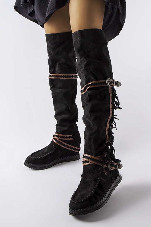 Schwarze Keilstiefeletten Novella