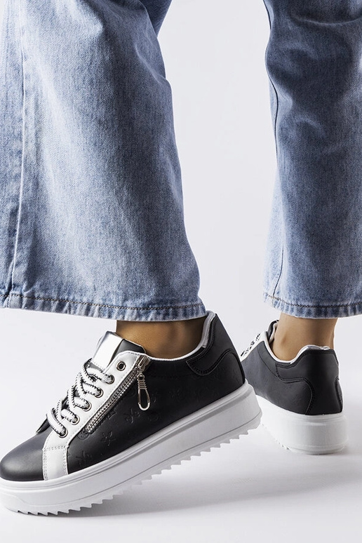 Schwarze Damen-Schnürsneaker Romola