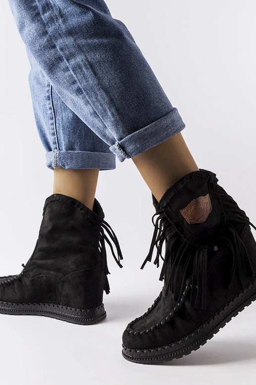 Schwarze Giudice-Keilstiefeletten