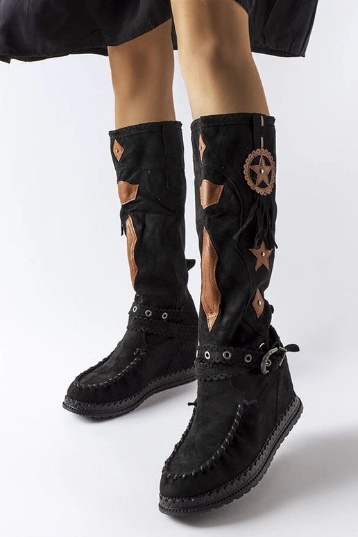 Schwarze Boho-Stiefel Putignano
