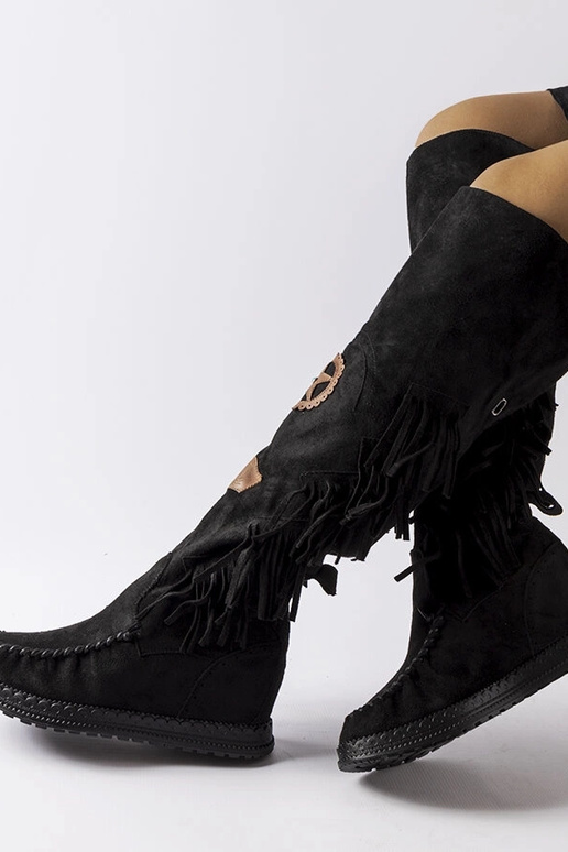 Schwarze Cascia-Keilstiefeletten