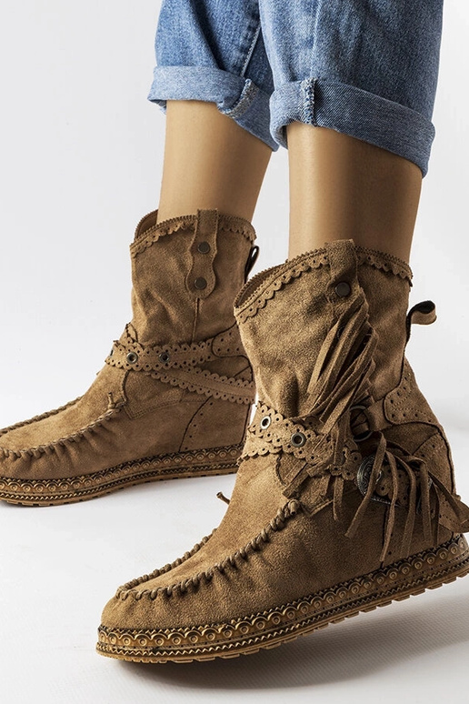 Dunkelbraune Keilstiefeletten von...