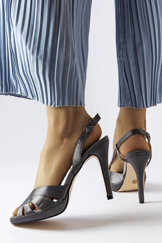 Alpakagraue High Heel Sandalen Alpakagraue High Heel Sandalen