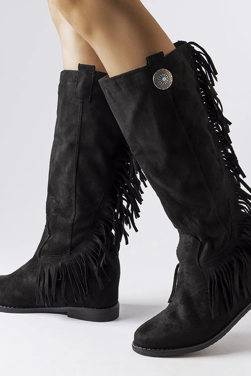 Schwarze Stiefel mit bezogenem...