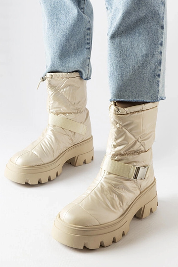 Beige Lack-Schneestiefel Ambretta 2