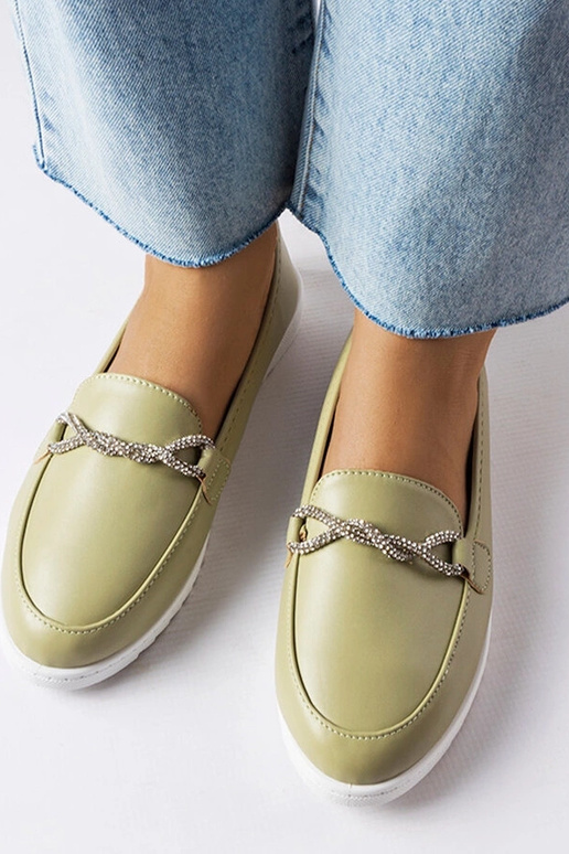Grüne Loafer mit Zirkonen Paola Grüne Loafer mit Zirkonen Paola