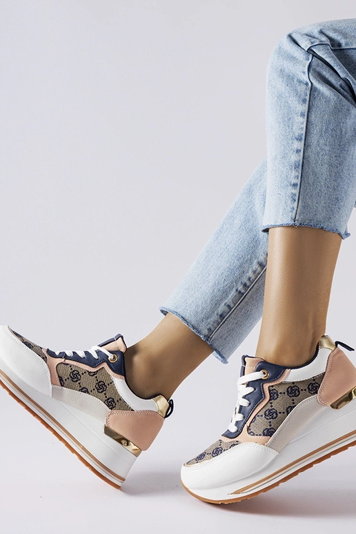 Rouxi – Weiße und rosa Keilsneakers Rouxi – Weiße und rosa Keilsneakers