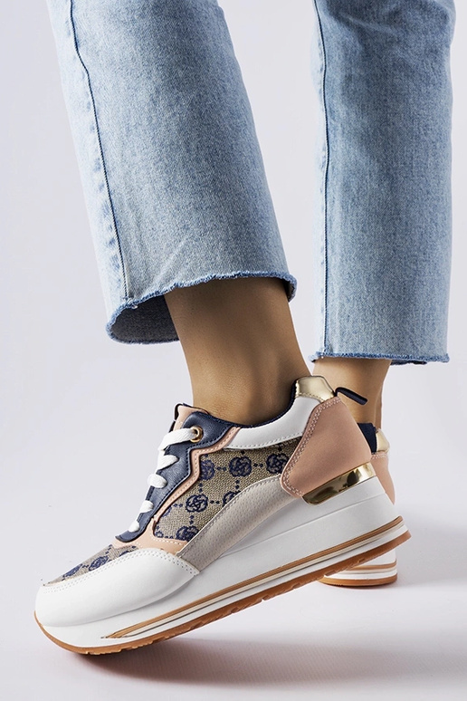 Rouxi – Weiße und rosa Keilsneakers Rouxi – Weiße und rosa Keilsneakers