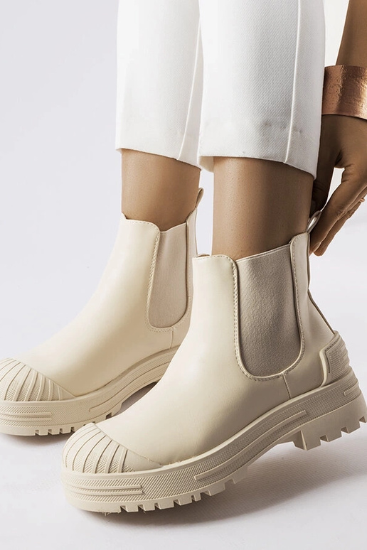 Beige Arbeiter mit Gummieinlagen Lange