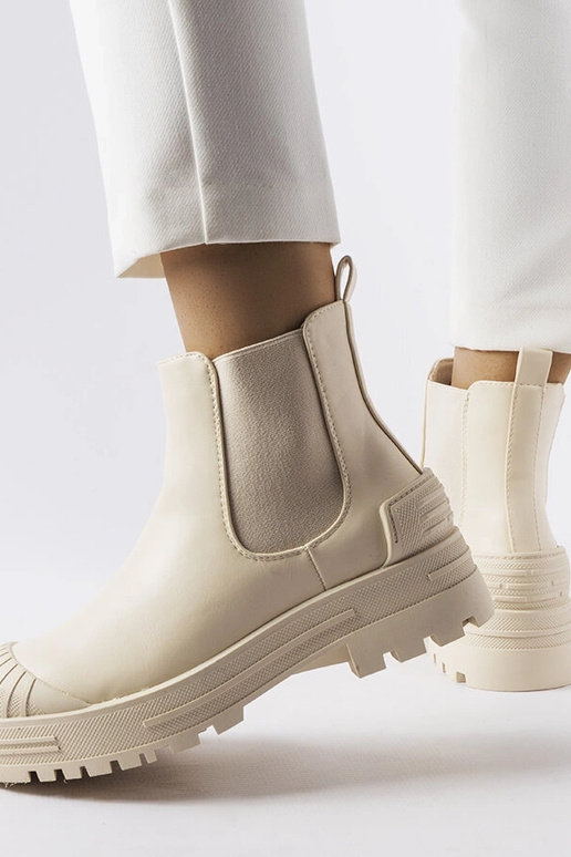 Beige Arbeiter mit Gummieinlagen Lange