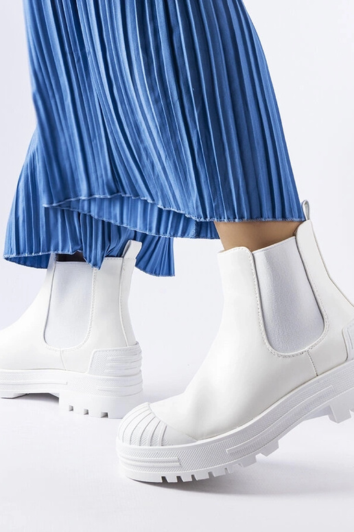 Weiße Lange Workers mit Gummieinlagen