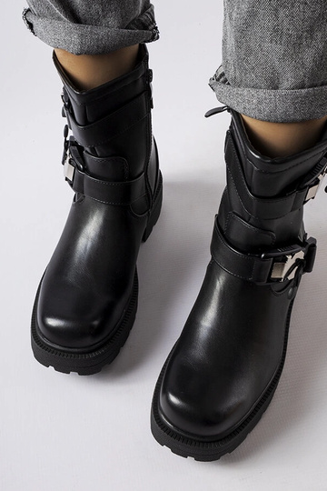 Schwarze klobige Enrico-Stiefel 2