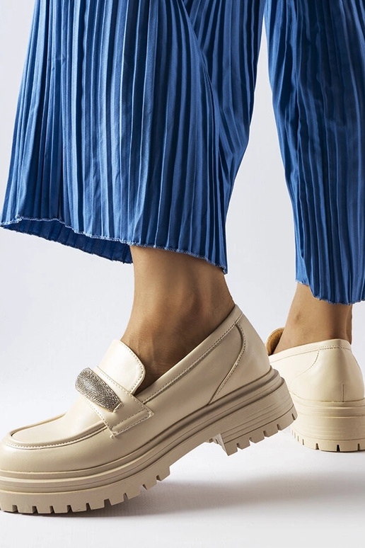 Beige Loafer mit Zirkonen Hartford