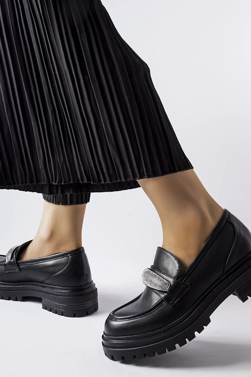 Schwarze Hartford-Loafer mit Strass