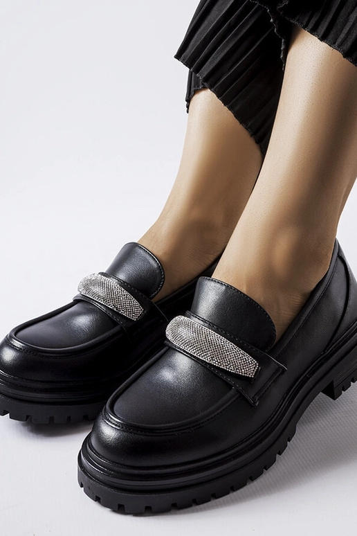 Schwarze Hartford-Loafer mit Strass