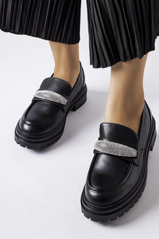 Schwarze Hartford-Loafer mit Strass