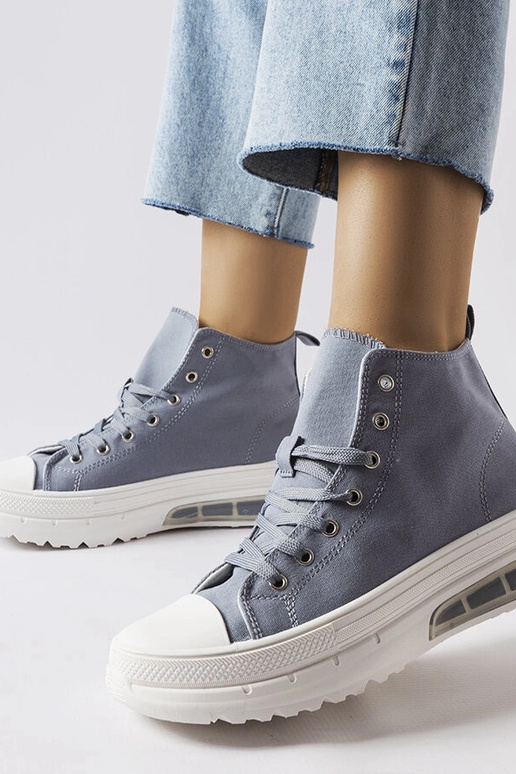 Ruhige, graue High-Top-Sneakers