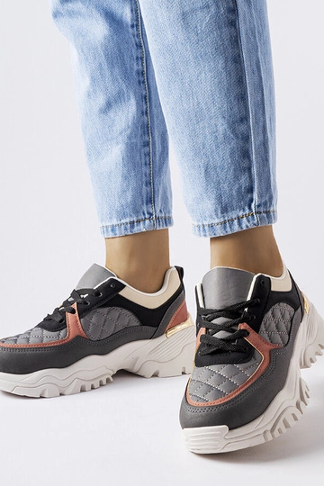 Graue Sneakers mit bunten...