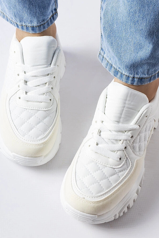 Weiße Sportschuhe mit silbernem...