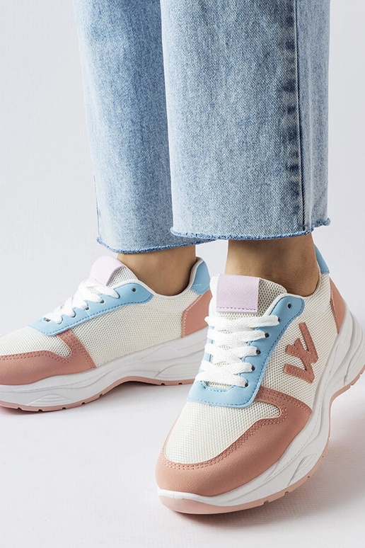 Weiß-rosa-blaue Sportschuhe, „Teresio" Weiß-rosa-blaue Sportschuhe, „Teresio"
