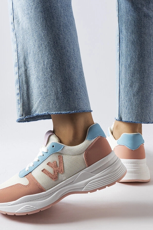 Weiß-rosa-blaue Sportschuhe, „Teresio" Weiß-rosa-blaue Sportschuhe, „Teresio"