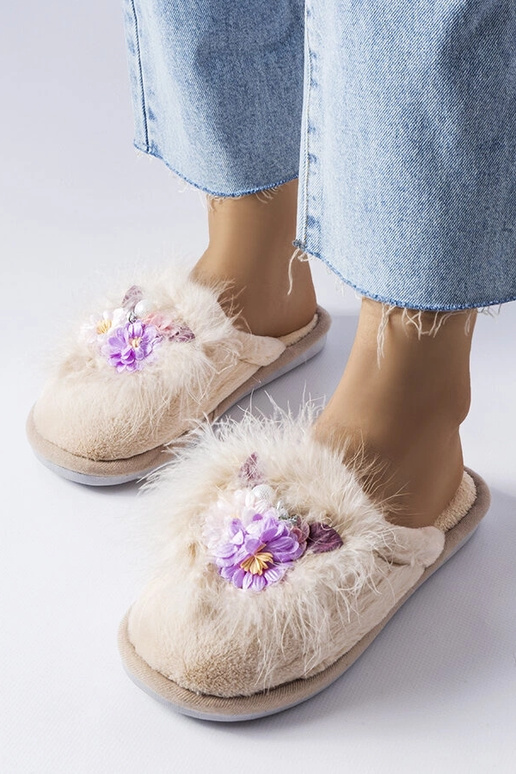 Beige Damen-Hausschuhe Moly