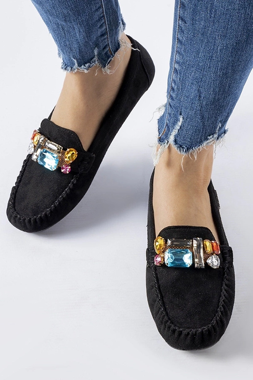 Schwarze Loafer mit dekorativem...