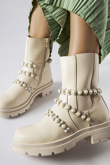 Beige Stiefeletten verziert... 2