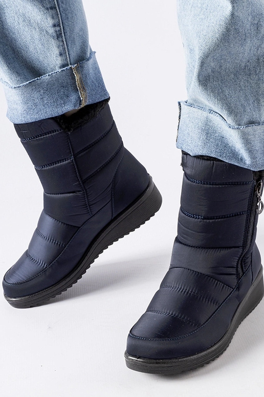 Marineblaue Schneestiefel mit...