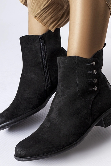 Schwarze, flache Stiefeletten von Decorah 2