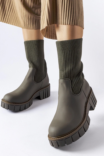 Grüne Stiefeletten-Socken,...