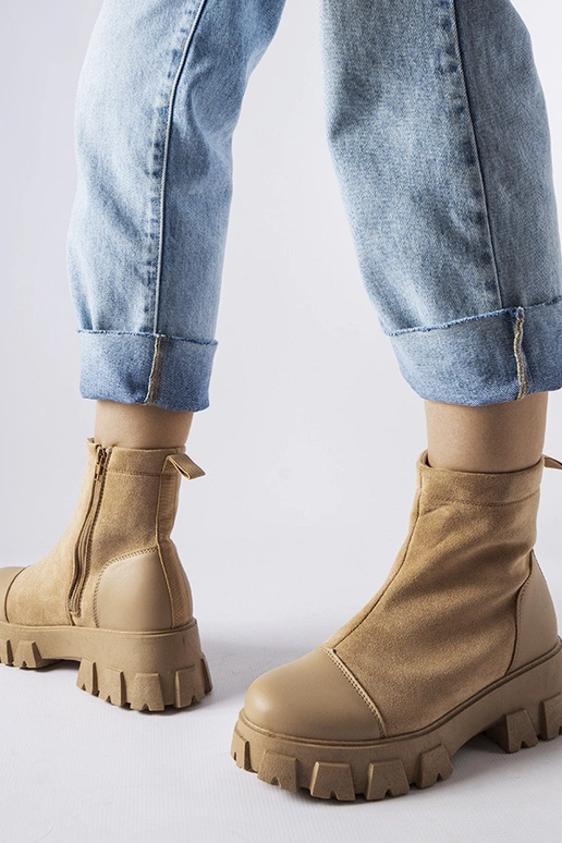 Beige Kunstwildleder-Arbeitsschuhe...