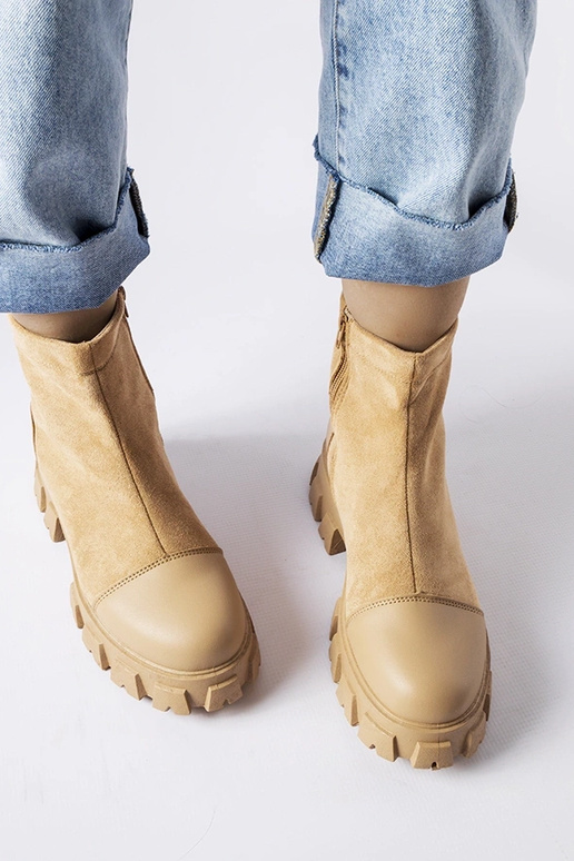 Beige Kunstwildleder-Arbeitsschuhe...