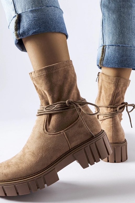 Beige Schnürstiefeletten Averardo