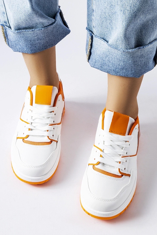 Weiße und orange Barrette-Sneakers Weiße und orange Barrette-Sneakers