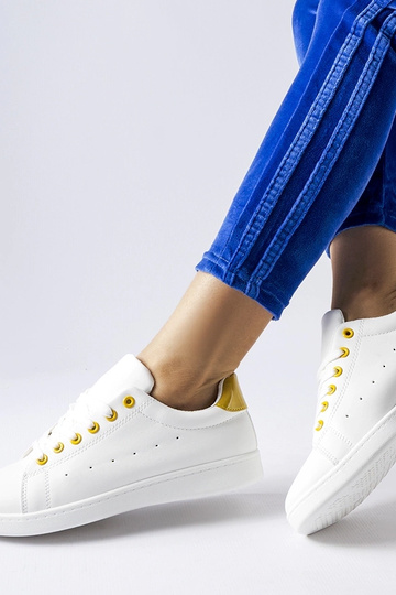 Weiße Sneaker mit gelben... 2